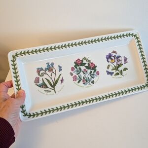 Portmeirion Botanic Garden Rectangular Serving Platter Tray Forget-Me-Not Pansy